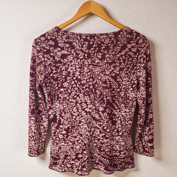 Apt. 9 Burgundy Floral Twist Front Blouse – Size Medium, NWT - Picture 4 of 11